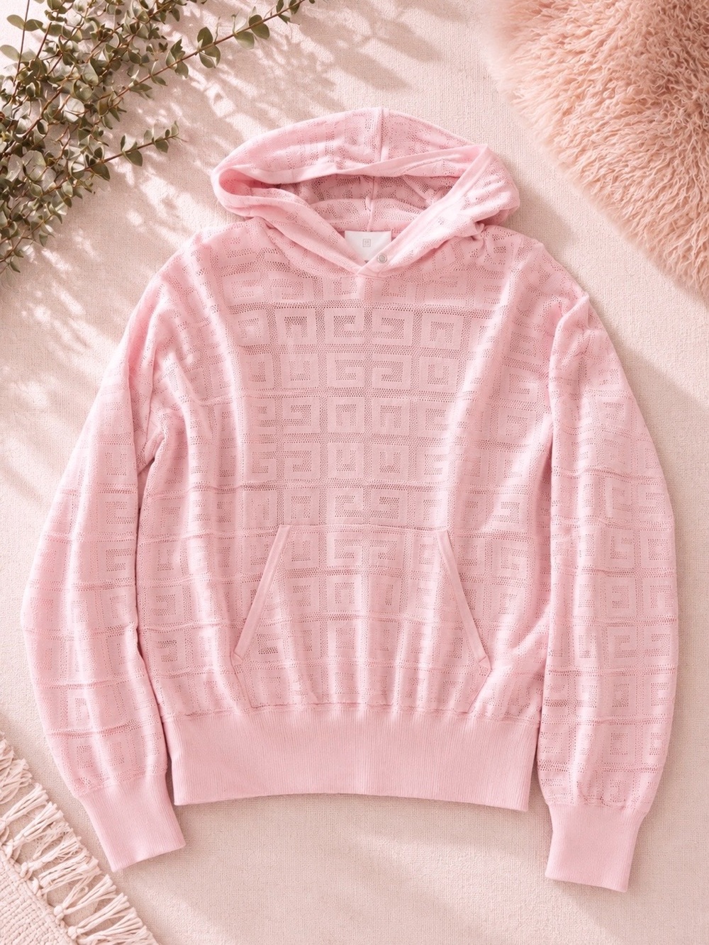 Givenchy Pink Hooded Crew Sweater